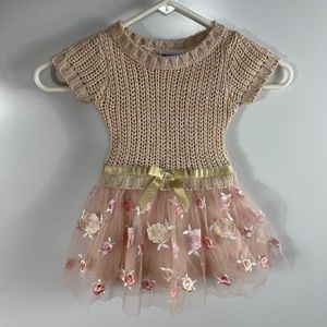 Blueberi Knit and Embroidered Tulle Dress‎ 2T